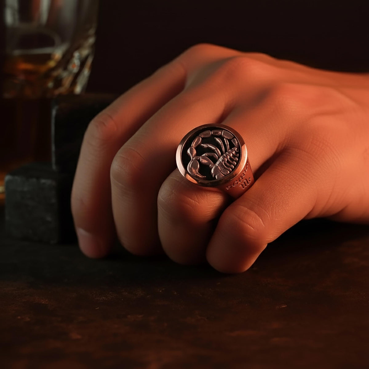 Sterling Silver Scorpio Ring, Zodiac Jewelry, Water Sign
