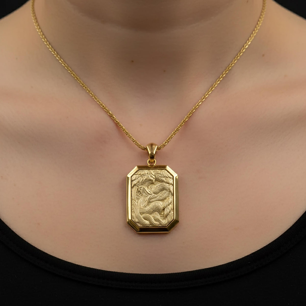 14K Gold Snake Pendant | Chinese Mythology Charm, Unisex