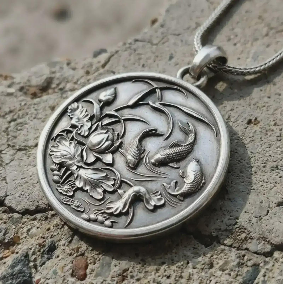Handcrafted Sterling Silver Fish Necklace, Mediterranean Charm