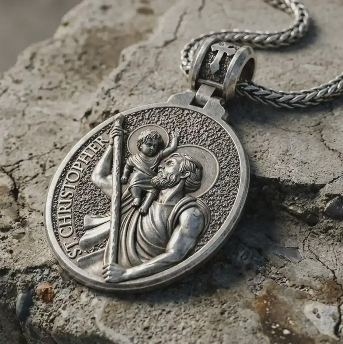 Sterling Silver St. Christopher Pendant – Catholic Patron of Travelers